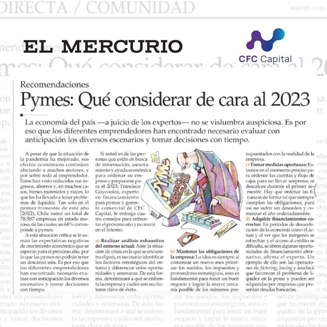El Mercurio: Pymes: Qué considerar de cara al 2023